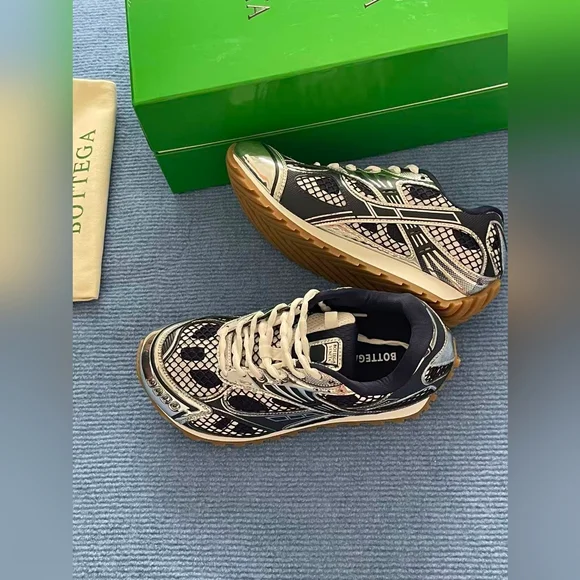 Bottega Veneta Navy Blue Orbit Sneakers